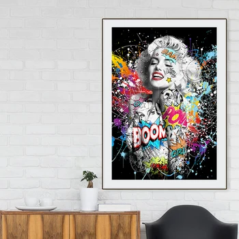 Abstrakti Marilyn Monroe Drobės Tapybos Plakatai ir Spausdinimo Sienos Grafiti Meno Nuotrauką Kambarį Namo Apdaila Cuadros