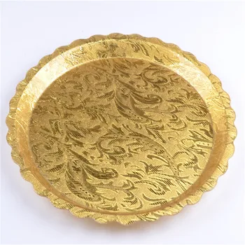 Akrilo vaisių trayplastic aukso turas dėklas KTV puodelio arbatos dėklas apvalūs saldainiai patiekalas didelis didelis prabangus aukso vestuvių užkandis aptarnaujančių plokštė