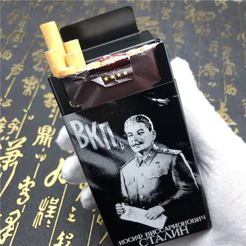 Alalinong Super Kokybė Rusijos Aliuminio Lydinio Cigarečių Atveju Josifas Stalinas Ultra Plonas Vyrų Cigarečių Dėžutė Lazeriu Graviruotas Amžinai