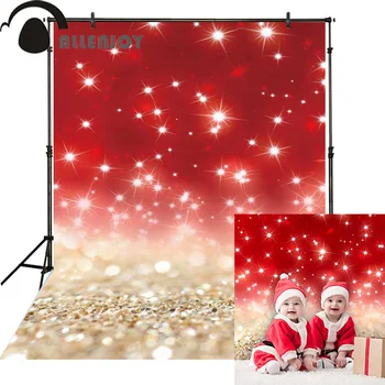 Allenjoy kalėdų fonas gryna spalva raudona blizgučiai bokeh spalvingas šalis dekoro fone, photocall photozone photophone