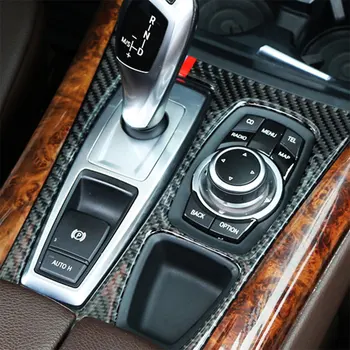 Anglies Pluošto, Automobilių Reikmenys Vidaus Kontrolės Pavarų dėžė Shift Skydelio Apdailos Lipdukai Padengti Apdailos Lipdukai BMW X5 X6 2008-2013 m.