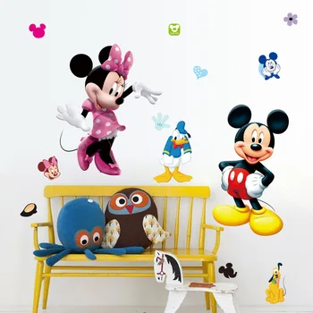 Animacinių Filmų Mickey Minnie Ančiukas Donaldas Sienų Lipdukai Vaikams Kambariai Darželio Namų Dekoro Sienos Lipdukai Pvc Jam Prilygintą Išsilavinimą Meno 