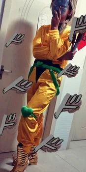 Anime JoJo ' s Bizarre Adventure Filmą Dio Brando Cosplay Kostiumų Geltonos spalvos, Pilnas Komplektas Helovinas Kalėdų Karnavalas Kostiumas