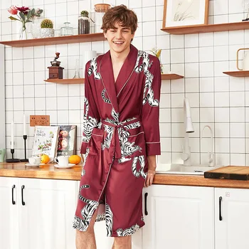 Atsitiktinis Vyrų Kimono Skraiste Pižamą Šilkiniai Namų Drabužių Sleepwear Homewear Sleepshirt Vasaros Pižama Kostiumas Chalatas Suknelė