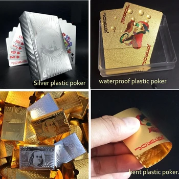 Aukštos Kokybės Sidabro Plastikinės Kortelės Sidabro Pokers PVC atsparumas Vandeniui Plastikinis, Žaisti Kortelės Klubas Žaidimas Doleris Žaisti Kortų Spalva Denio Dovana