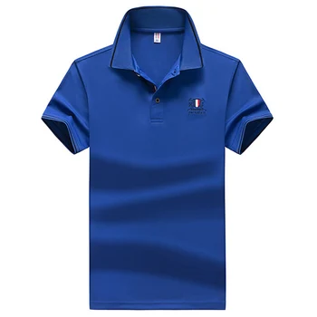 Aukštos Kokybės Viršūnes&Tees vyriški Polo marškinėliai Verslo vyrų markių Polo Marškinėliai 3D siuvinėjimo Turn-žemyn apykaklės mens polo marškinėliai