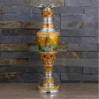 Aukštos kokybės H39CM metalo vaza darbalaukio vazos gėlių vazonas didelis vaza kambarį apdaila