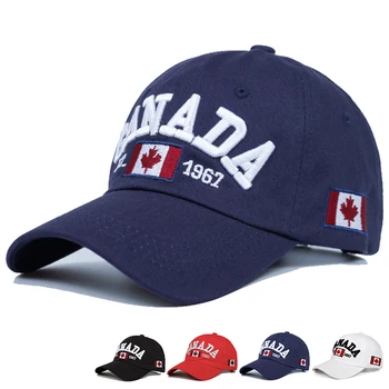 Aukštos kokybės Medvilnės Gorras Kanada Beisbolo kepuraitę Vėliava, Kanada Skrybėlę Reguliuojamas Snapback Vyrai Beisbolo Kepurės Prekės Snapback Skrybėlę