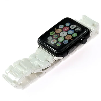 Aukštos kokybės juodos ir baltos keramikos dirželis Apple Iwatch Series5 2 3 4 38 40 42 44mm žiūrėti apyrankę, diržą watchbands mados