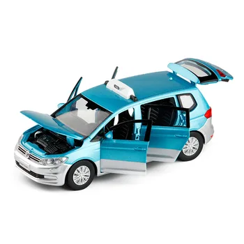 Aukštos modeliavimo 1:32 Touran automobilių lieti modelis,lieto metalo, 6 durų garso ir apšvietimo modelis,vaikų gimtadienio žaislai,nemokamas pristatymas