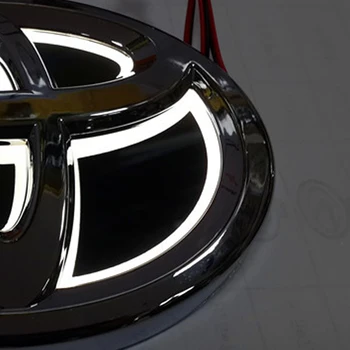 Automobilio Logotipas Ženklelis 5D Toyota Corolla Ralink Camry Vios Highlander Priekiniai ir Galiniai Žibintai Juoda Raudona Balta LED