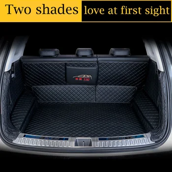 Automobilio bagažo skyriaus kilimėliai Jaguar F-Tempas 2016-2018 XE XF-2018 XJ 2004-2018 XJ6 2004-2008 m. visi modeliai juodos odos automobilio bagažo skyriaus kilimėliai