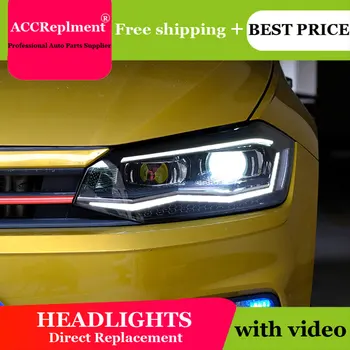 Automobilių Stiliaus LED Žibintas VW POLO žibintai 2019 led žibintai led drl H7 hid Bi-Xenon Objektyvas artimąsias