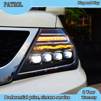 Automobilių Stiliaus priekinis žibintas, Skirtas Nissan Patrol žibintai 2010-2019 nissan patrol Y62 žibintas Visi LED žibintai+Dinaminis posūkio
