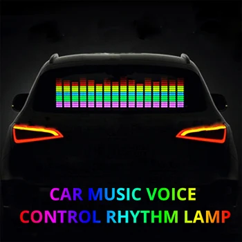 Automobilių stiliaus Automobilių Lipdukas Muzikos Ritmas, LED Blykstė, Šviesos Lempa Įjungta Garso Ekvalaizeris Automobilių Lipdukas Muzikos Ritmas, LED Blykstė