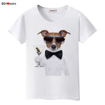BGtomato Džentelmenas šuo juokingi marškinėliai moterims cool top tees nauja, t-shirt puikus kawaii drabužius mielas marškinėlius moterims viršų