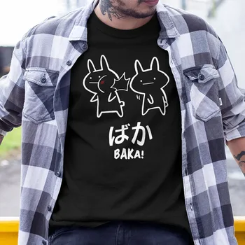 Baka Triušis Slap Marškinėliai Japnese Anime Medvilnės MUMS Dydžio Vyrai Moterys Vasaros Viršūnes Tee