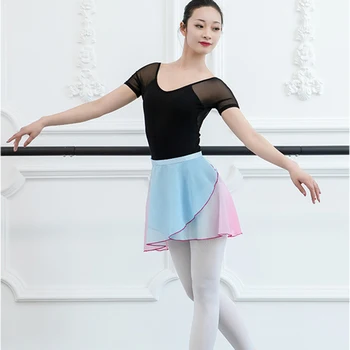 Baleto sijonas moterys baletą šoka balerinos balerinos tutu gradientas šifono šokių sijonas vien wrap baleto sijonas lyrinis moterų sijonas