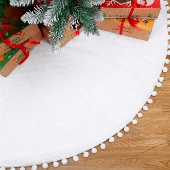 Baltas Kalėdų Eglutė Sijonas Pliušinis Dirbtiniais Kailiais Kalėdų Medžio Kilimų Linksmų Kalėdų Eglutės Papuošalus Ornamentu Naujųjų Metų Navidad Namų Dekoro