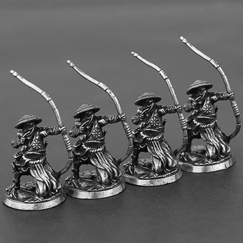 Baltos Spalvos Vario Japonijos Shogunate Samurajus Figūrėlės Miniatiūros Derliaus Metalo Kareiviai Modelis Statula Darbalaukio Žaislas Ornamentas, Papuošimas