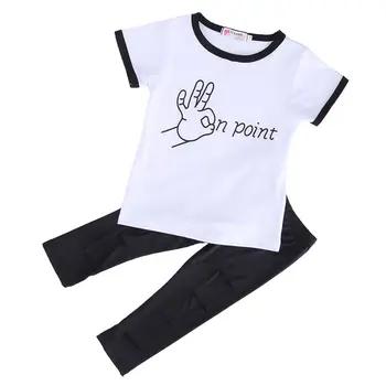 Bamblys Vaikai Mergina Viršūnės T-shirt +Ilgai Kankina Kelnės, Antblauzdžiai Komplektai Rinkinys Drabužiai