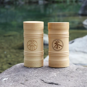 Bambuko virtuvės saugojimo butelių birių produktų, rankų darbo jar indą sandariai su dangteliu dekoratyvinis skardinės arbatos skrynios gauti