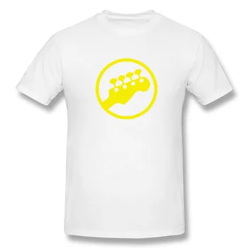 Bass Headstock Gitaros Simboliu Gitaristas Žaidėjas Muzikantai Logotipas Muzikos Roko Juokingi Marškinėliai, O KAKLAS Trumpas Rankovėmis marškinėliai