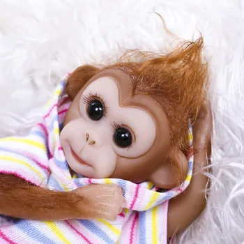 Bebe Atgimsta Silikono 26cm Realiame Gyvenime Beždžionė Baby Doll Minkšto Silikono Reborn Baby Doll Bamblys Žaislai Chidren Juguete Brinquedos