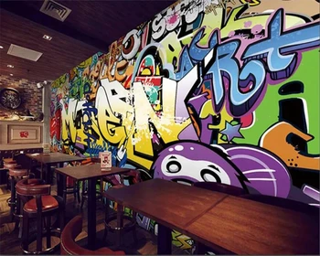 Beibehang Užsakymą tapetai 3d freskos mados raidžių grafiti baras KTV fono sienos kambarį miegamojo tapetai tėtis peint