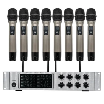 Bevielio mikrofono sistema profesionalių UHF kanalas dinaminis mikrofonas 8 kanalo apskrito mikrofonas