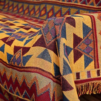Bohemijos Geometrinis Austi Sofa Apima Antklodė Kutas Klasikiniai Maroko Stiliaus Medvilnės Quilting Sofos Antklodė Užvalkalai Apsaugoti Dangtis