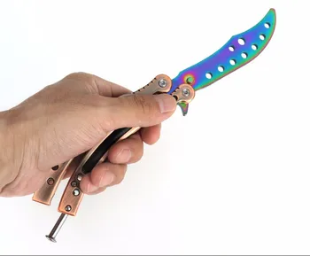 Butterfly knife mokymo nerūdijančio plieno peilis drugelis CS GO peilis Counter-Strike žaidimas žaislai sulankstomas Peilis nr. krašto nuobodu įrankis