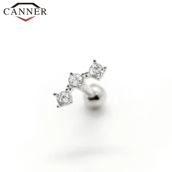 CANNER 925 sterling silver Crystal Cirkonis Žaibo Stud Auskarai, Auskarų Earings Moterų Fine Jewelry pendientes kolczyki