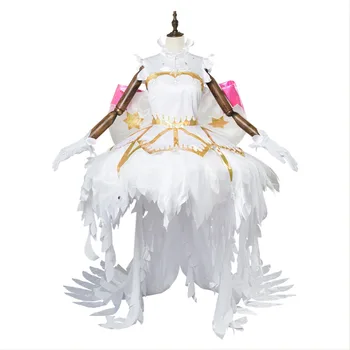 Cardcaptor Sakura:Išvalyti Kortelę Sakura Cosplay Kostiumų Sakura Kinomoto Snow Angel Dress Helovinas Karnavalas Cosplay Kostiumas