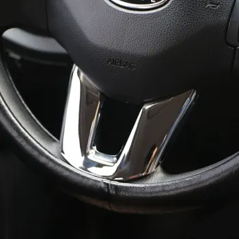 Carmilla ABS Chrome Vairas Dekoratyvinės Apdailos Lipdukas Automobilio Vairo Blizgančiais Už Kia Sportage R 2012 2013