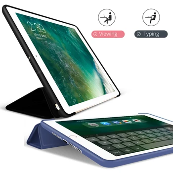 Case for iPad 2017 2018 9.7 Magnetinis Stendas Silikono Minkštas Smart Cover iPad 5-os Kartos Funda iPad 6-osios Kartos Atveju