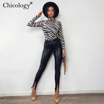 Chicology Lady Elegantiškas Aukšto Liemens Kelnės Pu Odos Mados Klubas Kelnės Moterims 2020 M. Žiemą, Rudenį, Seksualus Nuosėdos Drabužių Streetwear
