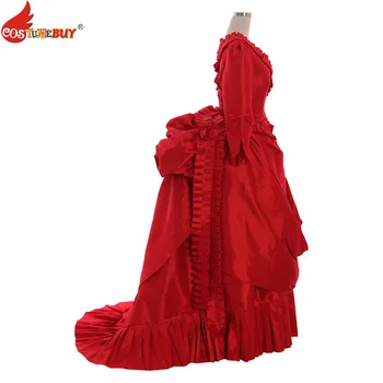 Costumebuy Viktorijos Viduramžių Rokoko Gotikos Retro Kamuolys Suknelė Antoinette Moterų Karalienė, Princesė Suknelė Raudona Prabanga Užsakymą