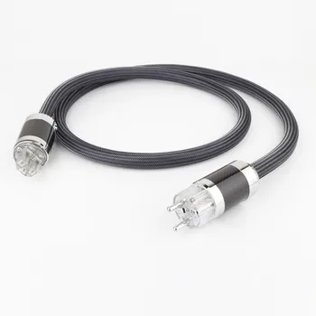 D5038 Hi-End PCOCC vario maitinimo kabelis su Anglies pluošto Rodis padengtą AC MUMS/ES Skaidrią elektros kištukas garso maitinimo laidas, kabelis