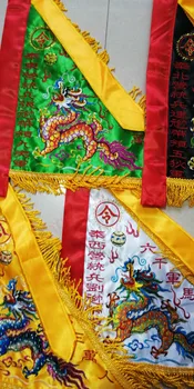 Daoizmas vėliavos, penkių dragon flag, penkių Ying kariuomenės arklių vėliavos, penkių spalvų Lingqi, dvipusės siuvinėjimo vėliava