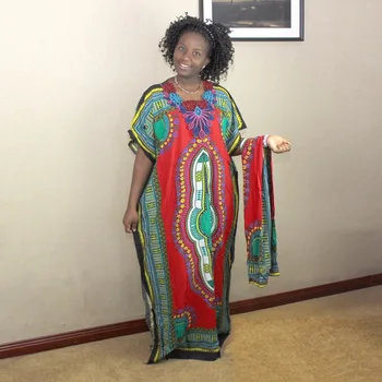 Dashikiage Naujas Mados Moterų Tradiciniai Afrikos Spausdinti Dashiki Šalies Plus Size Ilga Suknelė