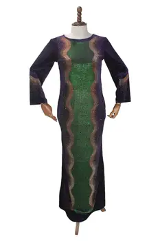 Didelis Kiekis Naujų Afrikos Dizaino heidi bazin Diamond ilgomis Rankovėmis Dashiki Dress Lady(CPZ1)