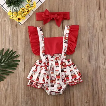 Didelis/Mažas Sesuo Atitikimo Boutique Drabužių Kalėdos Kalėdos Be Rankovių Baby Girl Dress Bodysuit Komplektai