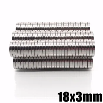 Didmeninė 100vnt/daug D 18x3 mm N35 Stiprus Disko NdFeB Retųjų Žemių Magnetas 18*3 mm Neodimio Magnetai, 18MM X 3MM