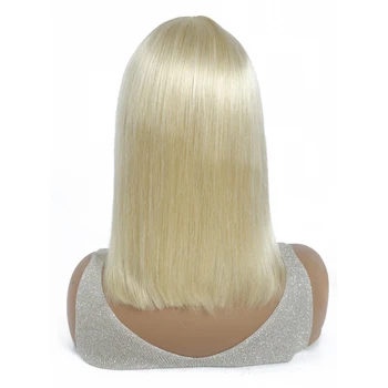 Didmeninės Perukai Ombre Tiesiai Žmogaus Plaukų Perukas Su Kirpčiukais #613 Blond BOB Perukas Trumpas Žmogaus Plaukų Perukai Moterims, Brazilijos Plaukų Perukai