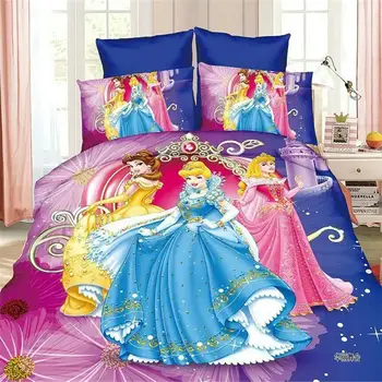 Disney Barbie patalynės komplektas twin dydis paklodės vaikams, miegamojo puošimas Merginos antklodė antklode padengti 3-4 vnt 3d atspausdintas Vaikų Rožinė