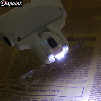 Dispaint Diamond Tapybos, Siuvinėjimo 1.0 X 1.5 X 2.0 X 2.5 X 3,5 X Kolonėlė 5 Objektyvo Loupe LED Šviesos Lankelis Didinamojo Stiklo Lempa