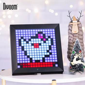 Divoom Pixoo Skaitmeninis Foto Rėmelis Laikrodis-Žadintuvas su Pixel Art Programuojamas LED Ekranas, Neoninės Šviesos Ženklas, Dekoras, Naujųjų Metų Dovana 2021