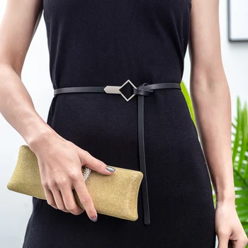 Dizaineris diržus moterims, ilgai plonas diržas ponios juosmens diržus moterims, juodos odos ceinture femme aukso trikampis juostos 2020 m.