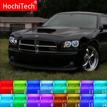 Dodge Įkroviklis 2005 2006 2007 2008 2009 2010 Priedai Įvairių spalvų RGB LED Angel Eyes Halo Žiedas Akių DRL RF Nuotolinio Valdymo